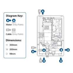 Triton Silver & White Chrome Effect Electric Shower, 8.5kW -Crystal Bathware triton silver white chrome effect electric shower 8 5kw5012663155428 01t bq