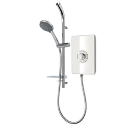 Triton Silver & White Chrome Effect Electric Shower, 9.5kW -Crystal Bathware triton silver white chrome effect electric shower 9 5kw5012663155435 02c bq
