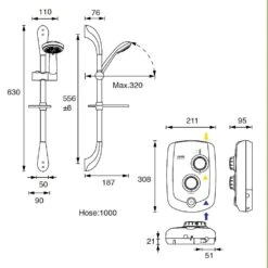 Triton Trance White Chrome Effect Electric Shower, 9.5kW -Crystal Bathware triton trance white chrome effect electric shower 9 5kw5012663012721 19bq