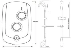 Triton Trance White Electric Shower, 10.5kW -Crystal Bathware triton trance white electric shower 10 5kw5012663020290 18bq