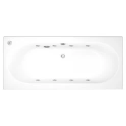 Trojan Baths Whirlpool Silver Effect 8 Jet Bath Spa System With LED Lights