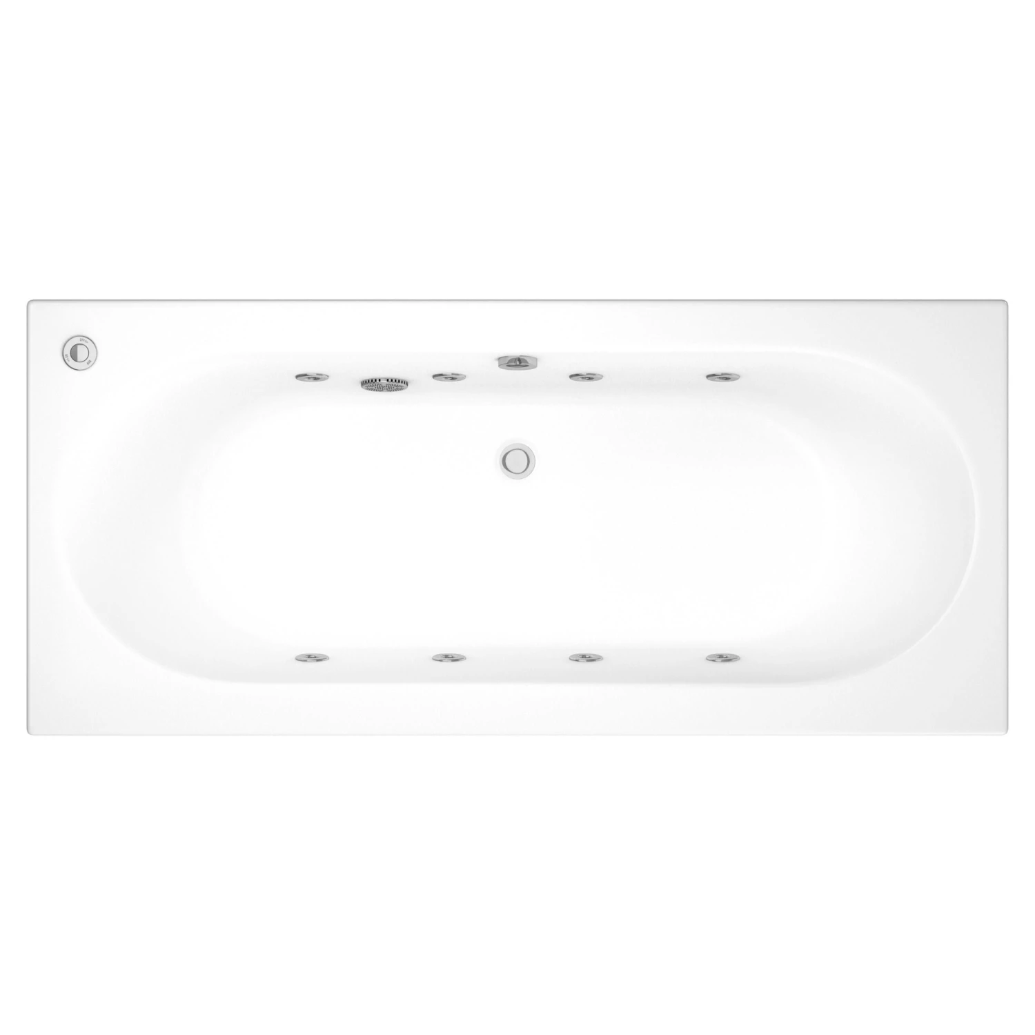 Trojan Baths Whirlpool Silver Effect 8 Jet Bath Spa System With LED Lights 3 Trojan Baths Whirlpool Silver Effect 8 Jet Bath Spa System With LED Lights