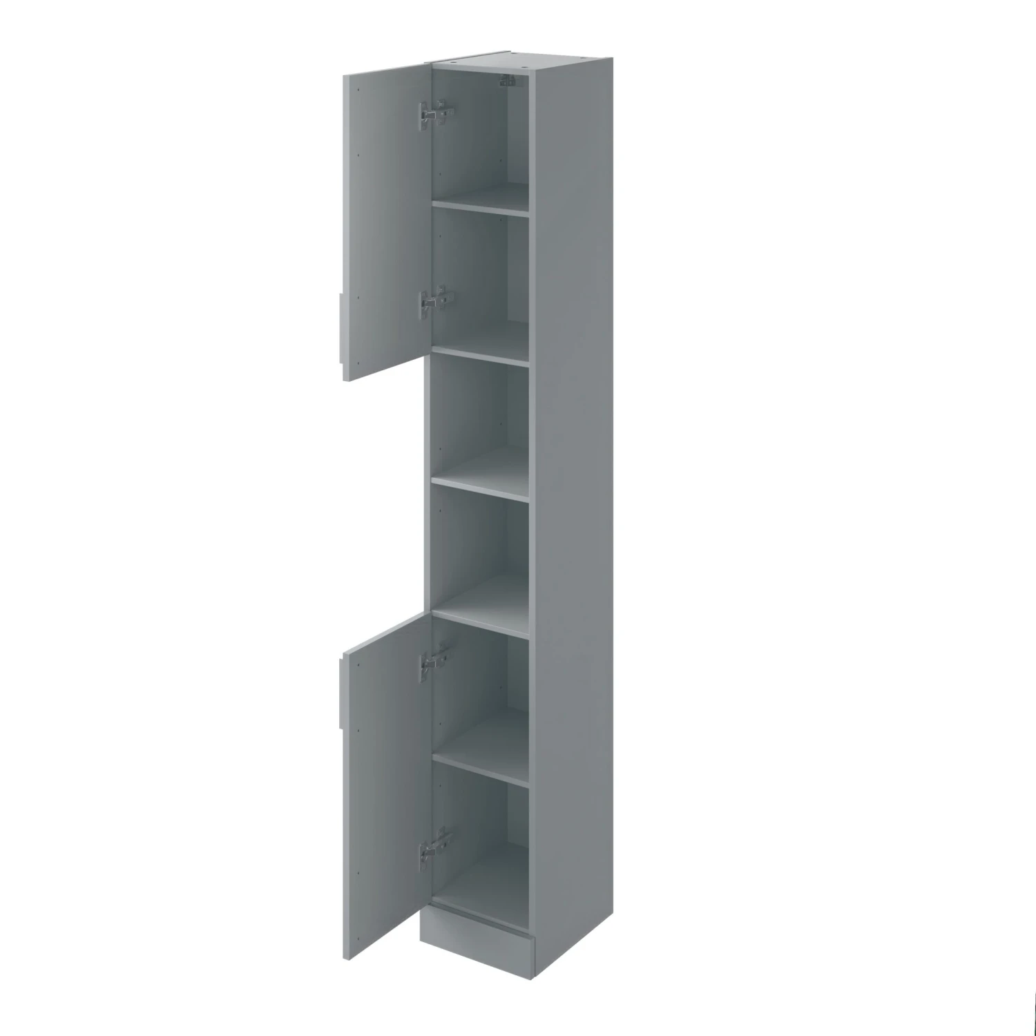 Veleka Gloss Grey Single Bathroom Cabinet (H)180cm (W)27.5cm 8 Veleka Gloss Grey Single Bathroom Cabinet (H)180cm (W)27.5cm - Image 6