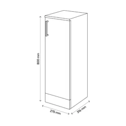 Veleka Gloss Grey Single Bathroom Cabinet (H)81cm (W)27.5cm -Crystal Bathware veleka gloss grey single bathroom cabinet h 81cm w 27 5cm5059340255507 01t