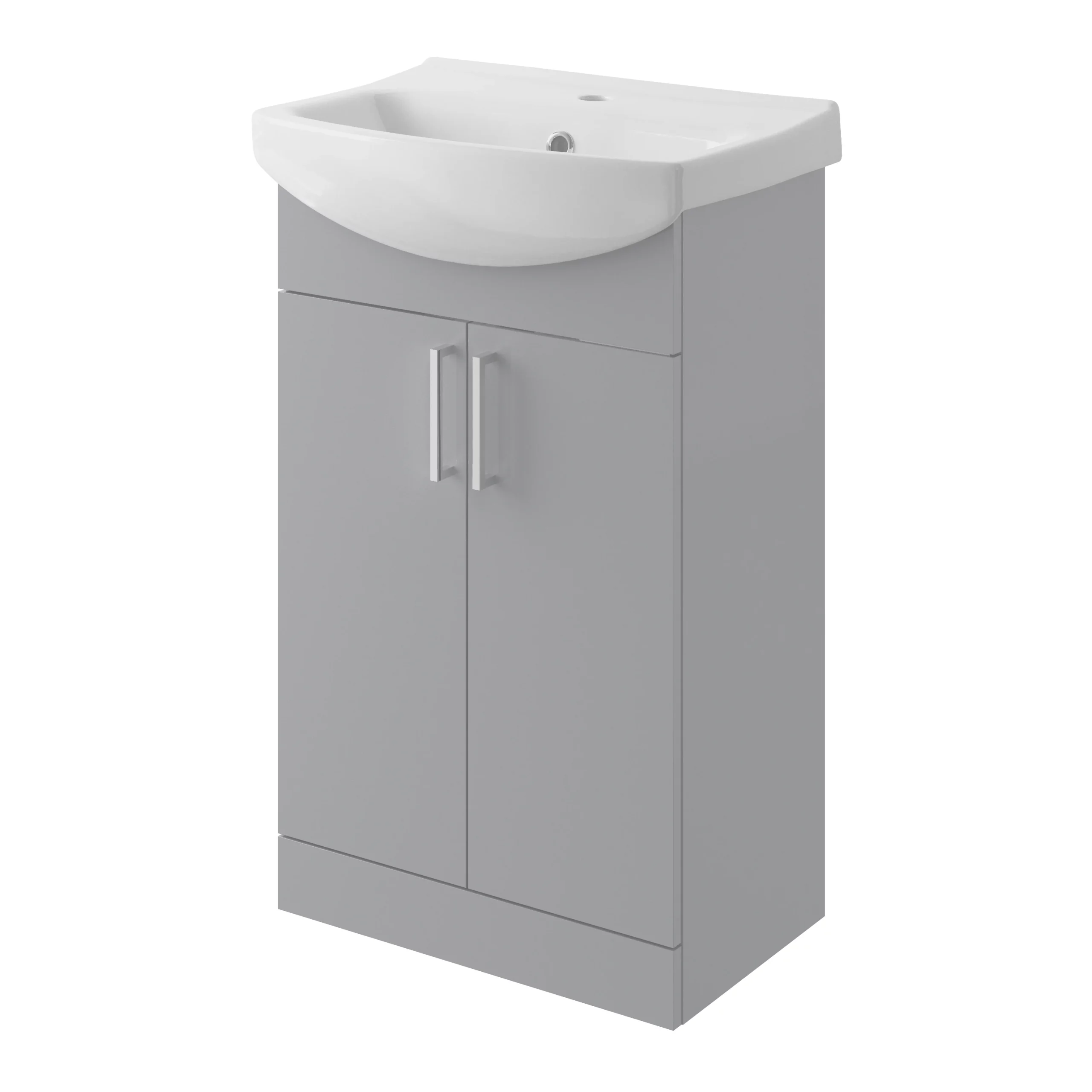 Veleka Gloss Grey Vanity Unit & Basin Set (W)550mm (H)900mm 3 Veleka Gloss Grey Vanity Unit & Basin Set (W)550mm (H)900mm