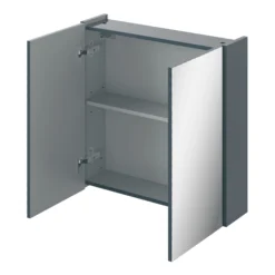 Veleka Gloss White Mirrored Bathroom Cabinet (W)550mm (H)540mm -Crystal Bathware veleka gloss white mirrored bathroom cabinet w 550mm h 540mm5059340255408 24c