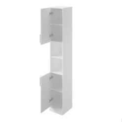 Veleka Gloss White Single Bathroom Cabinet (H)180cm (W)27.5cm -Crystal Bathware veleka gloss white single bathroom cabinet h 180cm w 27 5cm5059340255415 24c