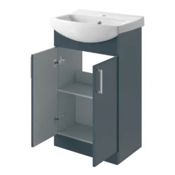 Veleka Gloss White Vanity Unit & Basin Set (W)550mm (H)900mm -Crystal Bathware veleka gloss white vanity unit basin set w 550mm h 900mm5059340255385 24c