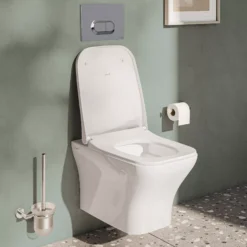 Vitra Koa White Slim Wall Hung Square Toilet Set With Soft Close Seat & Frame 22 Vitra Koa White Slim Wall Hung Square Toilet Set With Soft Close Seat & Frame -Crystal Bathware vitra koa white slim wall hung square toilet set with soft close seat frame8683124099062 02i bq
