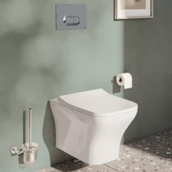 Vitra Koa White Slim Wall Hung Square Toilet Set With Soft Close Seat -Crystal Bathware vitra koa white slim wall hung square toilet set with soft close seat8683124098508 01i bq