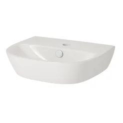 Vitra Malo White D-shaped Wall-mounted Cloakroom Basin (W)44.5cm