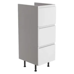 Westport Gloss White Modern Freestanding 3 Drawer Base Unit (W)295mm (H)820mm