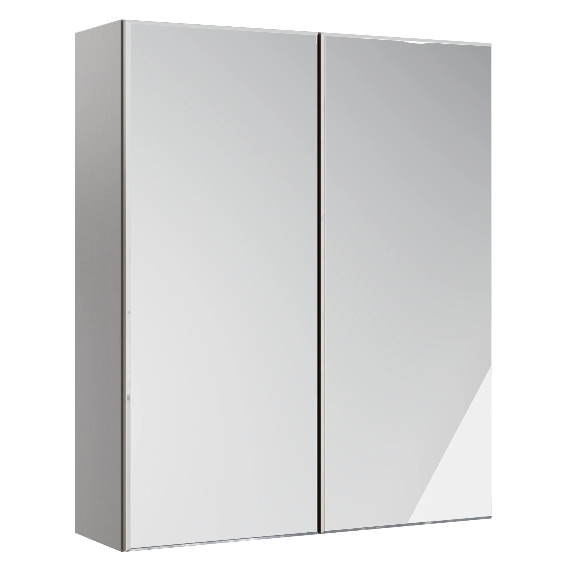 Westport Matt Stone Grey Double With 2 Mirror Doors Wall Cabinet (W)595mm (H)720mm 3 Westport Matt Stone Grey Double With 2 Mirror Doors Wall Cabinet (W)595mm (H)720mm