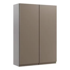 Westport Matt Stone Grey Modern Double Wall Cabinet Without Mirror Doors (W)495mm (H)720mm