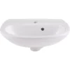 Zuari White Oval Wall-mounted Cloakroom Basin (W)45cm