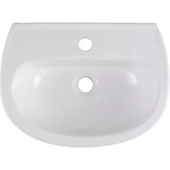 Zuari White Oval Wall-mounted Cloakroom Basin (W)45cm -Crystal Bathware zuari white oval wall mounted cloakroom basin w 45cm3663602768609 03bq
